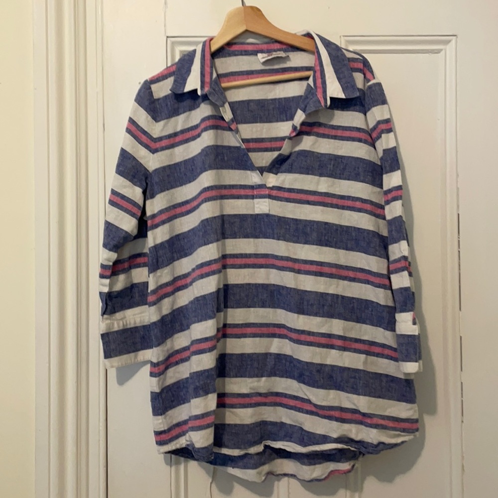 Vineyard Vines stripe linen tunic